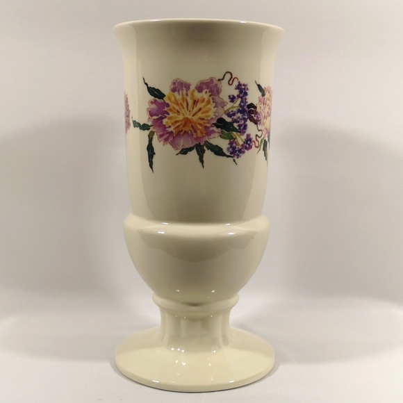 Large 10" Flower Vase with Purple & Pink Floral Design, Collectable from FTD - Picture 3 of 4